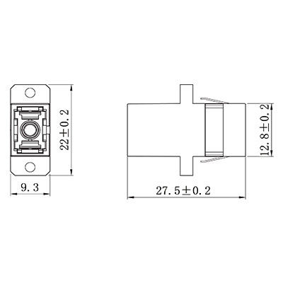 อะแดปเตอร์ไฟเบอร์ออปติกชนิดแปลน SC Simplex APC การสูญเสียการแทรกต่ำ
