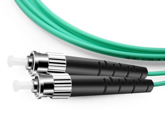 2.0mm 2m Multimode Duplex Fiber Optic St ถึง Lc Patch Cord OM3 การสูญเสียการแทรกต่ำ