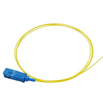 1m 0.9mm Pvc G652d สายแพทช์ไฟเบอร์ออปติกดูเพล็กซ์ Sc Upc Pigtail Cable Pig