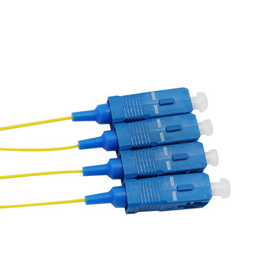 1m 0.9mm Pvc G652d สายแพทช์ไฟเบอร์ออปติกดูเพล็กซ์ Sc Upc Pigtail Cable Pig