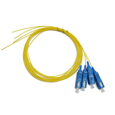 1m 0.9mm Pvc G652d สายแพทช์ไฟเบอร์ออปติกดูเพล็กซ์ Sc Upc Pigtail Cable Pig